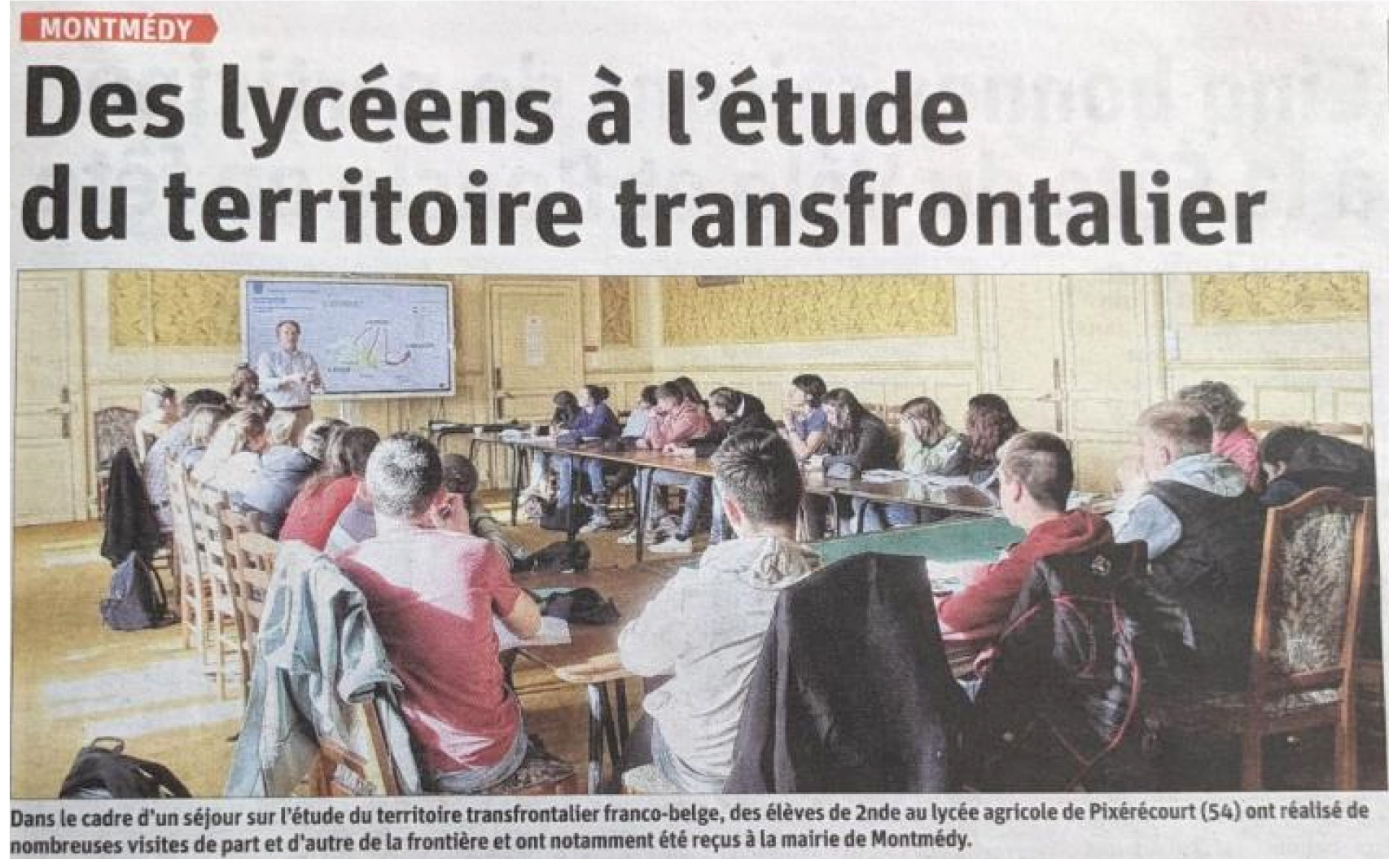 Des lycéens à l'étude du territoire transfrontalier